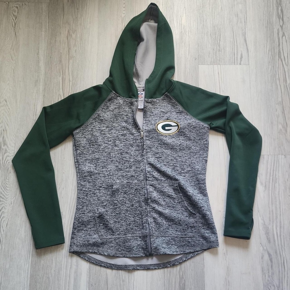 Women's Green Bay Packers Hoodie Small Two‎ Tone Gray/Green Football